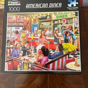 White Mountain American Diner Puzzle - Colorful Retro Design 1000 pieces